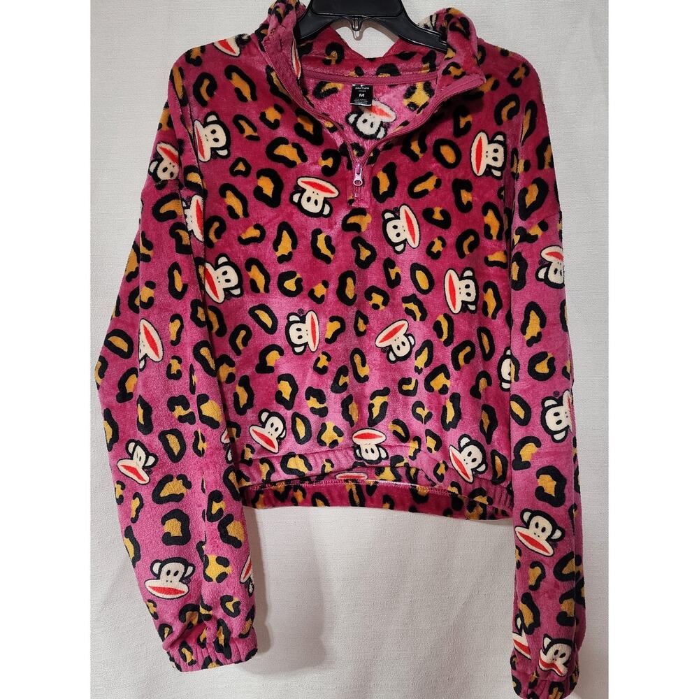 Paul frank monkey plush sweatshirt junior size medium